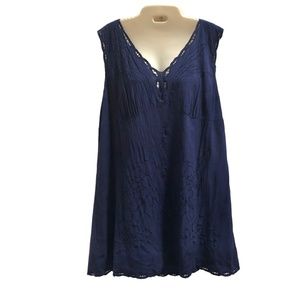 * Monroe & Main Sleeveless Top / Tunic * Navy Blue Tone on Tone * XL * Excellent